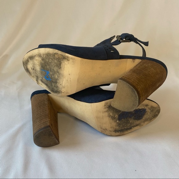 Carlos Santana - Navy Suede Chunky Heel Sandal - Sz: 9 - Picture 7 of 10